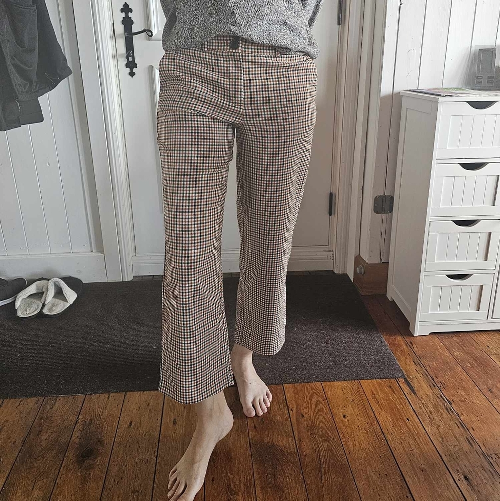 Plaid Woven Straight Leg Pants